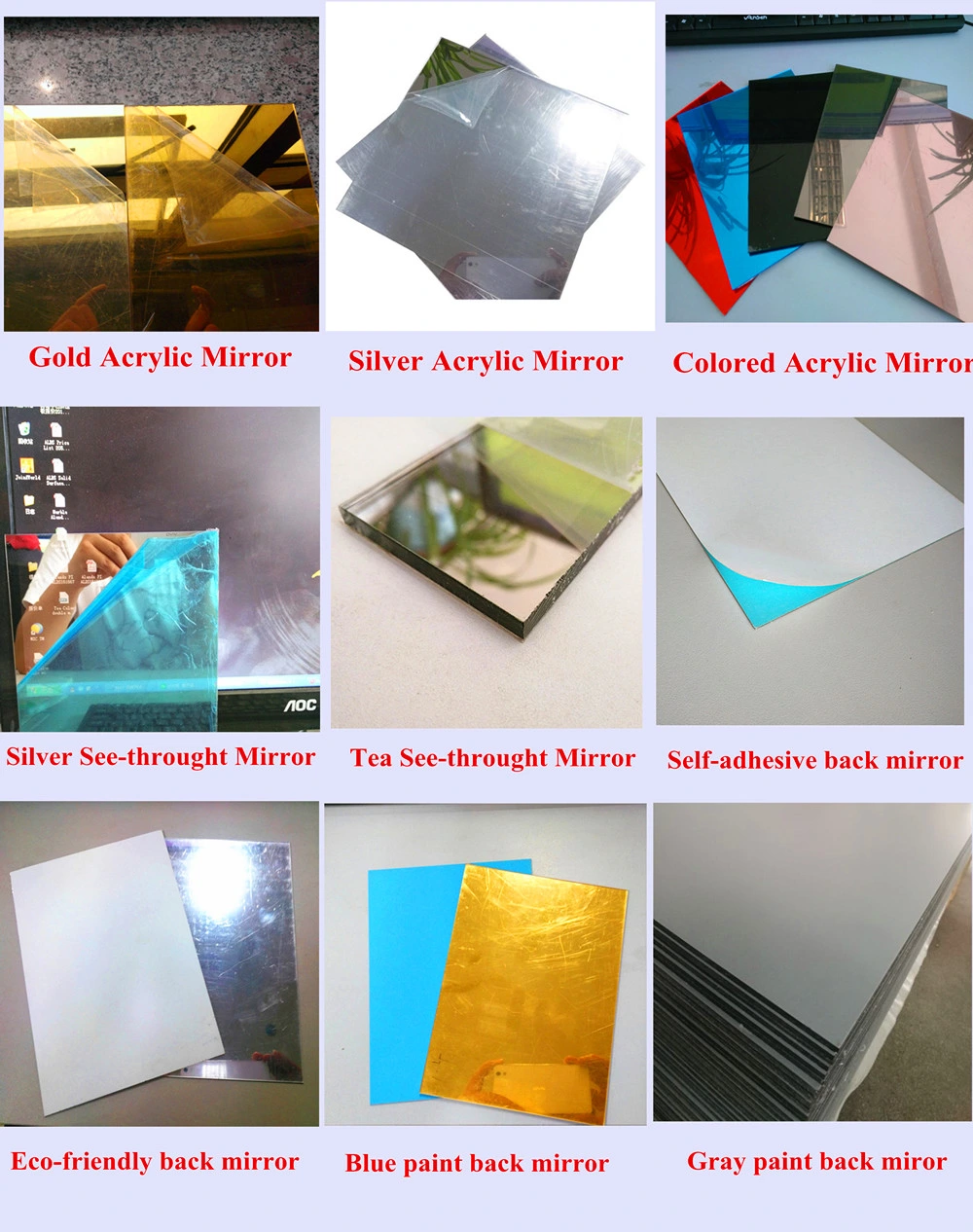 Self Adhesive Mirror Acrylic Sheet Plexiglass Mirror Sheets