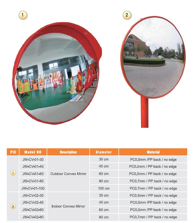 Acrylic Road Traffic Safety Convex Mirror for Indoor and Outdoor