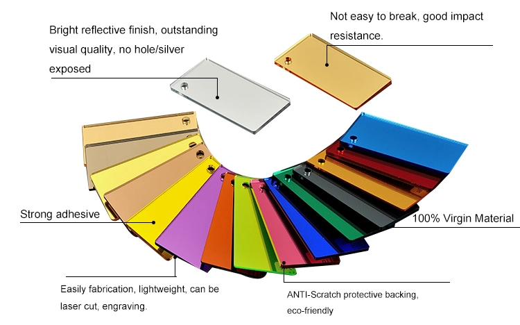 100% Pure Virgin Mirror Acrylic Sheet for Product Display with Easy Operation