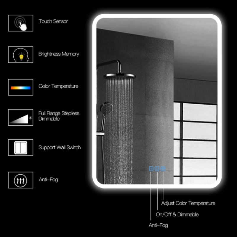 Acrylic Surrounded Edge Frame LED Bathroom Mirror with Good Price