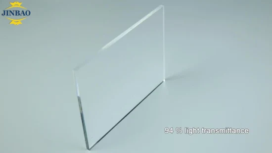 Jinbao 4mm 5mm 10mm personnalisé décoratif stratifié prix rigide plexiglas PMMA verre scintillant Transparent plastique conseil couleur coulé clair feuille acrylique