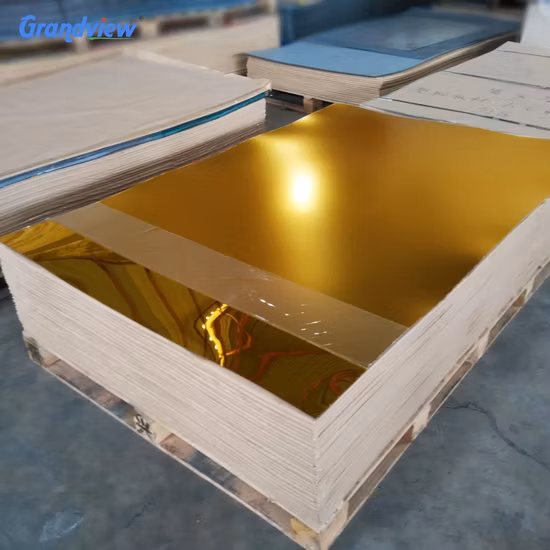 Miroir acrylique en plastique d'or de plexiglas de plexiglas en verre bon marché avec l'adhésif