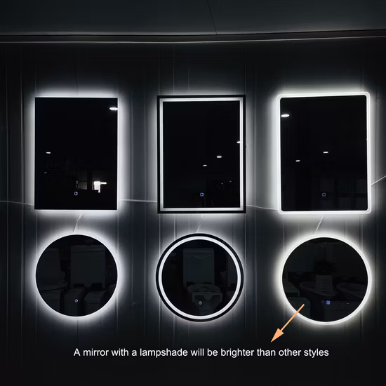 Commerce de gros de haute qualité en acrylique LED Smart Anti-Fog Miroir de maquillage de salle de bains